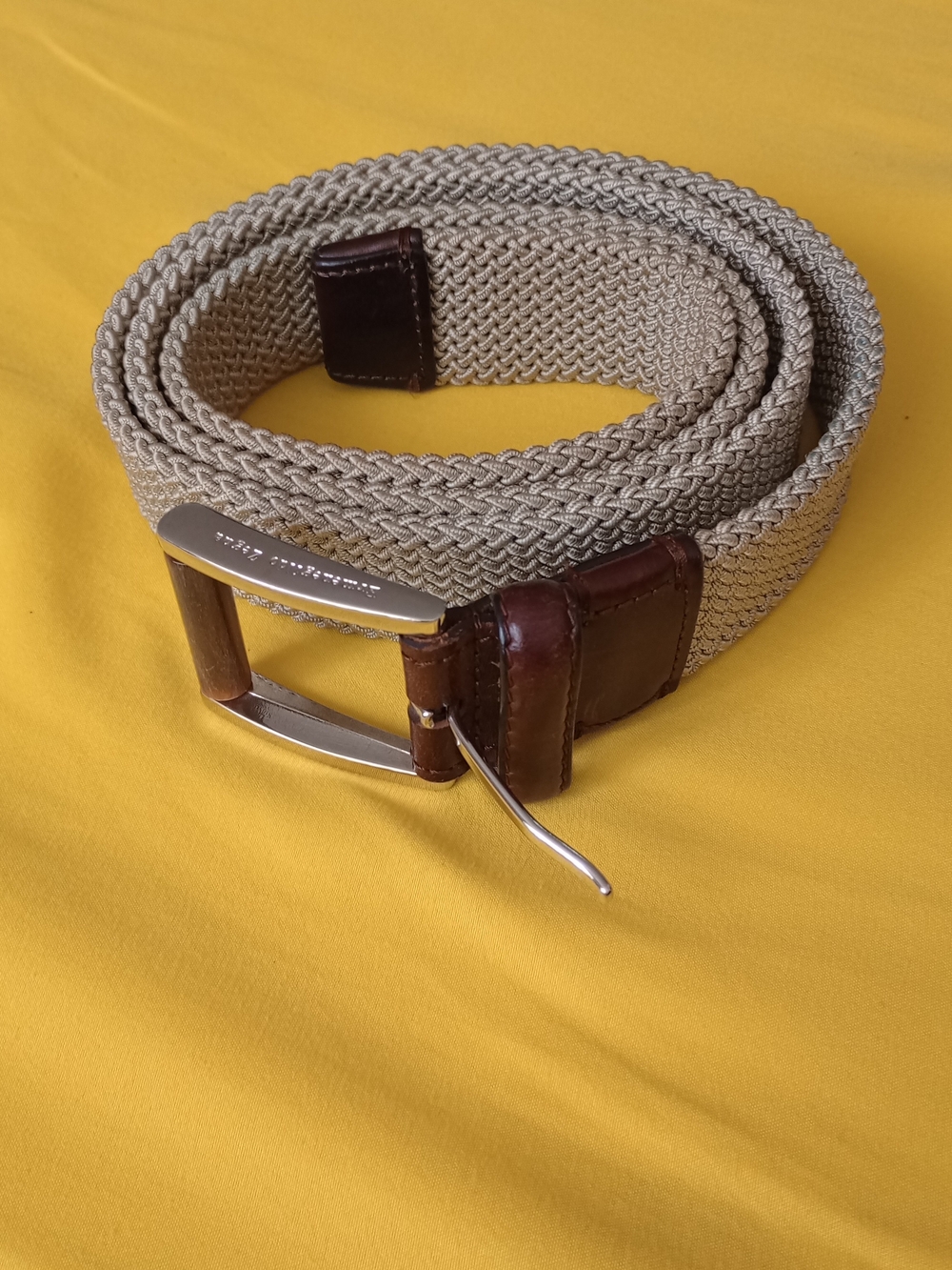 Luxury woven belt from the high-end Italian fashion house Ermenegildo Zegna.